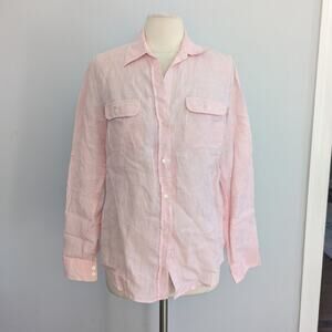 Women's GANT Linen Light Pink Button Down Blouse US 8
